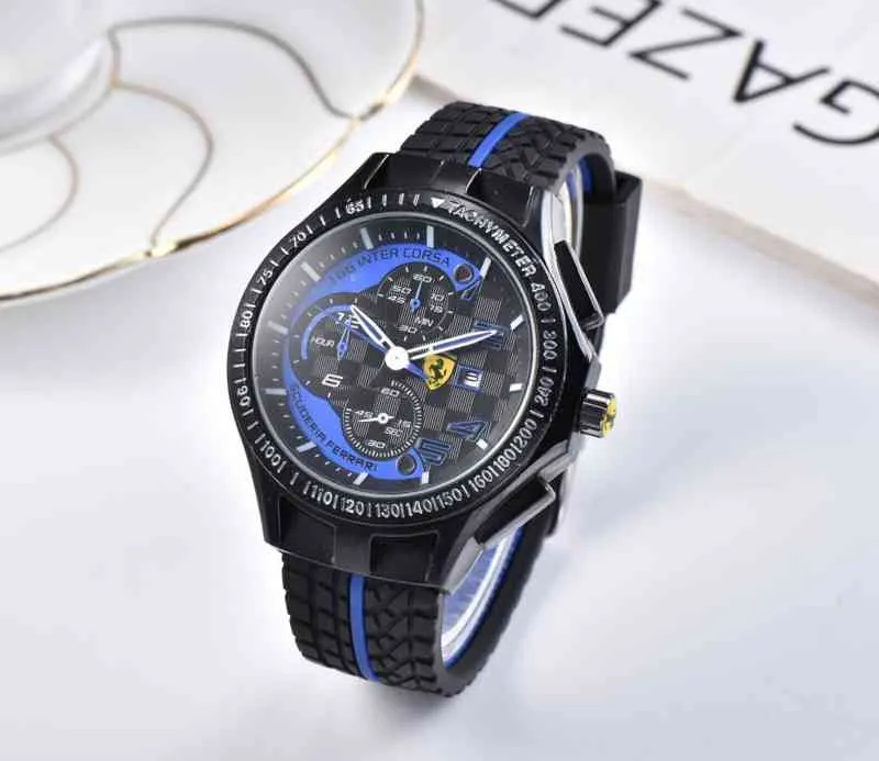 Montre de sport de luxe pour hommes, formule F1, bracelet en caoutchouc, Quartz en acier inoxydable, décontractée, Clock238S