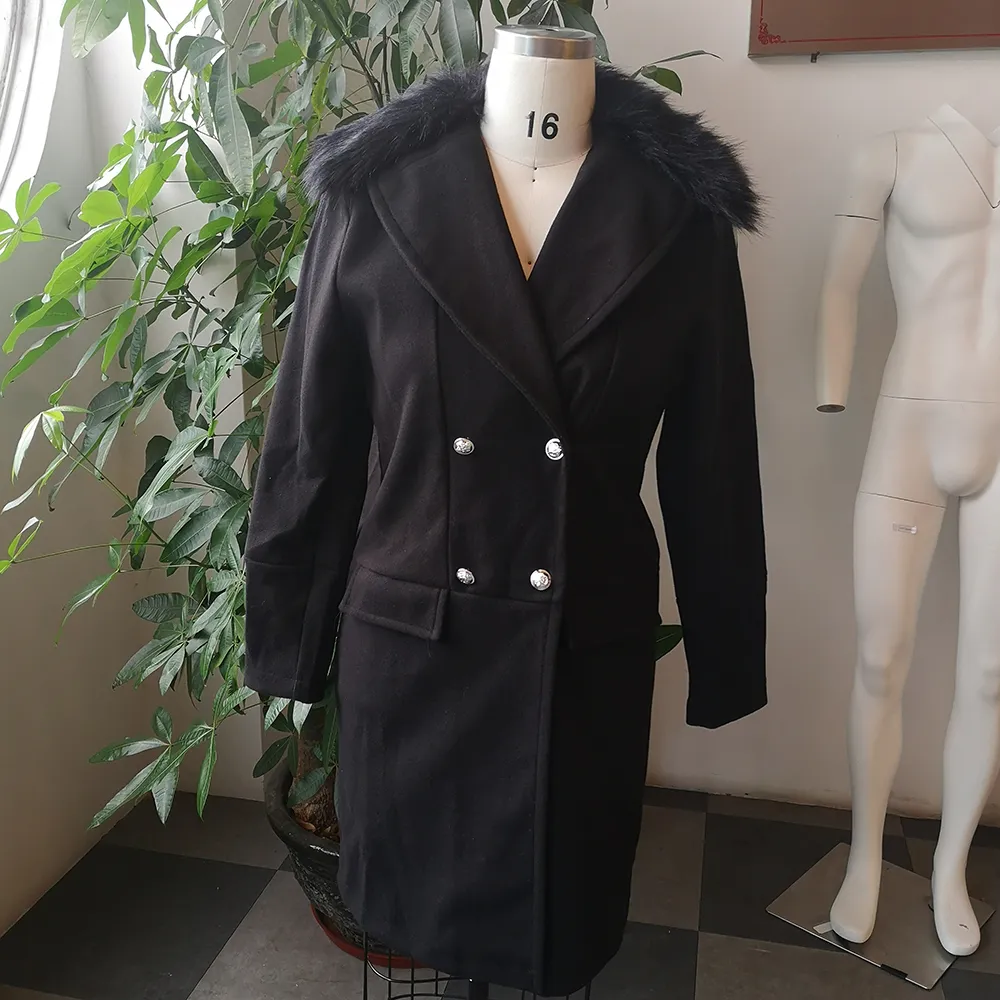 Cool Man Autumn Winter Long Coat Faux Fur Fur Term Casual Streetwear Wool Blend Trench Coats Men Outwear Outwear Long 201126