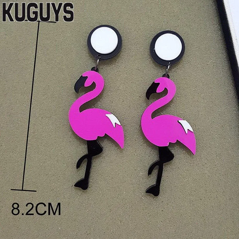 Flamingos che pena orecchini donne gioielli acrilici224j