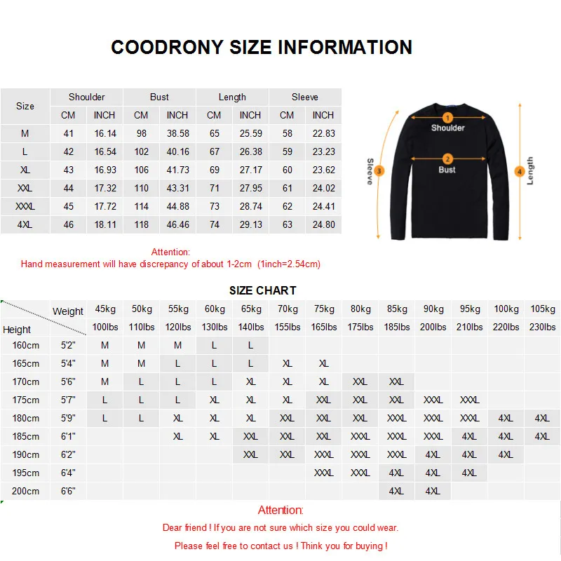 Coodrony ماركة الخريف الشتاء سميكة الدافئة سترة الرجال جودة عالية ميرينو الصوف البلوزات الأزياء عارضة س الرقبة البلوز الرجال C3034 201124