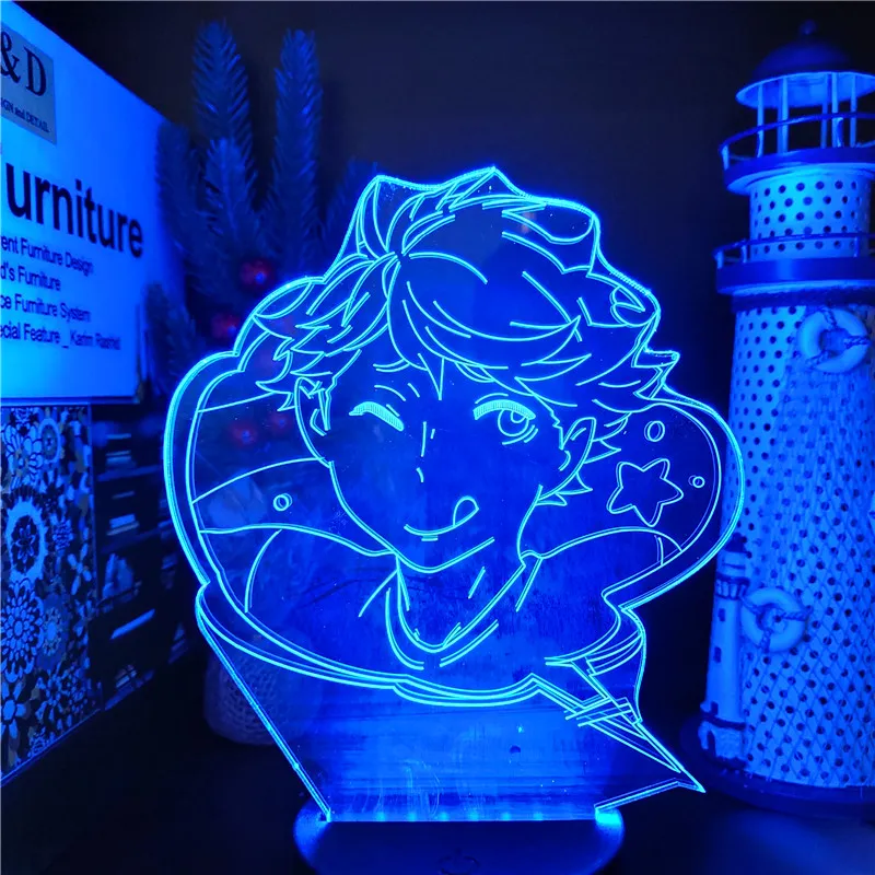 Haikyuu iwa-chan oikawa leidde 3D illusie nachtlampen anime lamp 7 kleur veranderen lampara voor kerstcadeau311q
