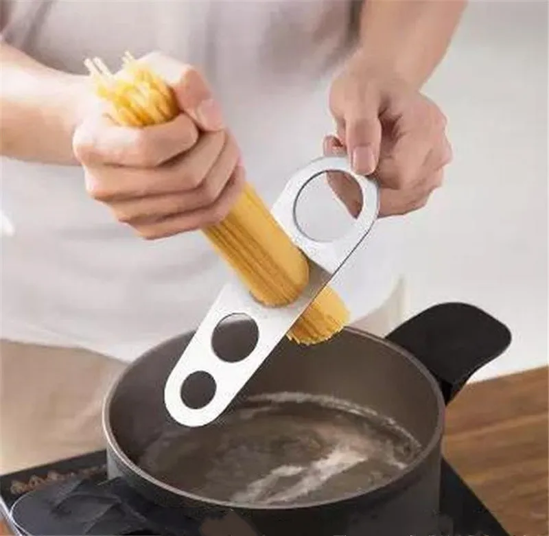 Nytt rostfritt stål spaghetti pasta mäter verktyg stick silver 4 brunn nudel mätning mätmätare hem kök ysj56293j