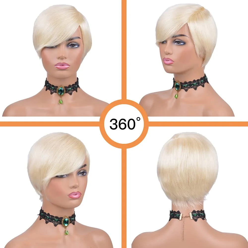 613 Bob Wigs Human Wigs Destaque Virgem Pixie Cut Wig Human Human Wigs Straight Cabelo barato Natural 100% humano Bob WigFactory Dire