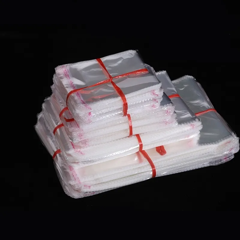 Stobag 100st Clear Self Adhesive Cello Cellophane Self Sealing Plastic Påsar Kläder smycken Förpackning Candy OPP Återställbar Y263B