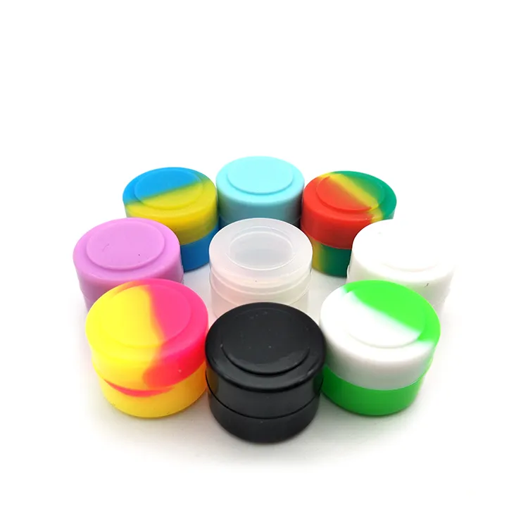 2 ml rubberen sigaarcase stashdoos siliconen dabs pot met deksel glas roken wascontainer WJY954