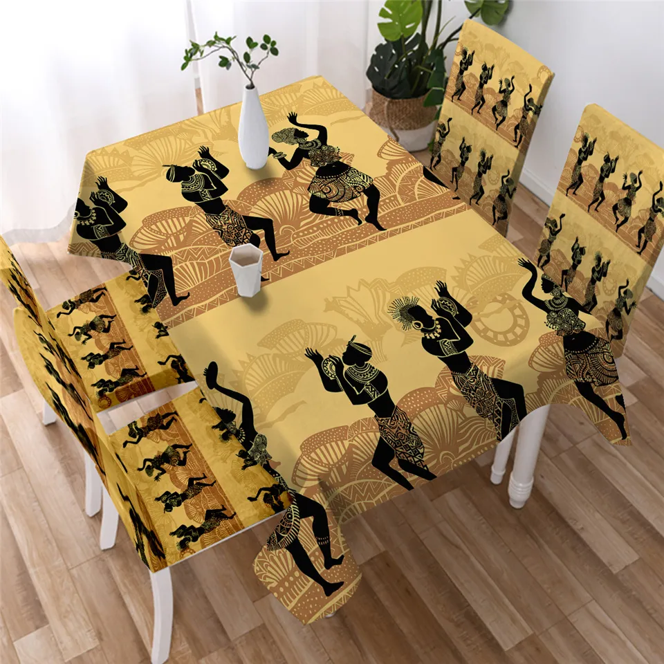 LiterieOutlet Nappe africaine géométrique ethnique couverture de table multi fonctionnelle égyptienne nappe imperméable pour la maison extérieure LJ201223