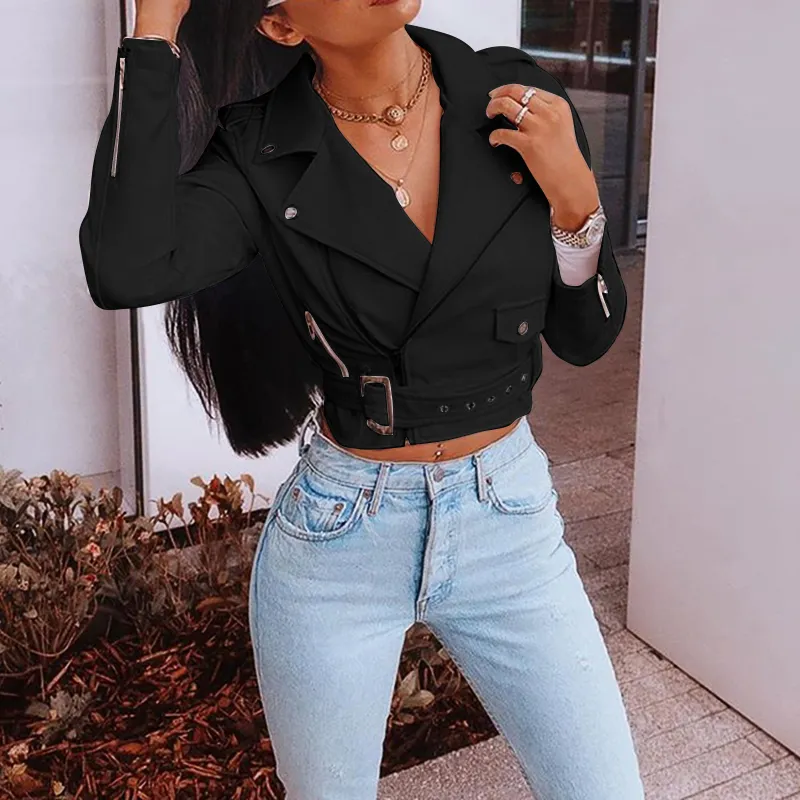 Fall New Fashion Canvas Fabric Jacket Short Section Handsome Women Jacket Casual Bekväm All-Match Dam Tops Crop 210201