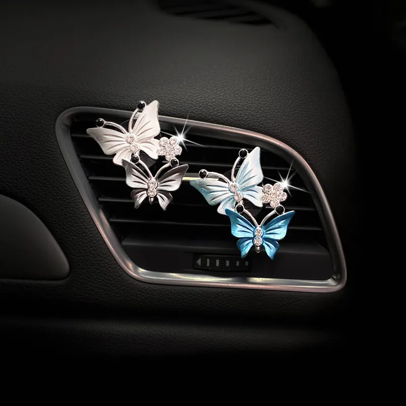 Bilparfymluft Freshener Butterfly Ornaments Car-Styling Luftkonditionering Outlet Clip Fragrance Auto Interior Tillbehör