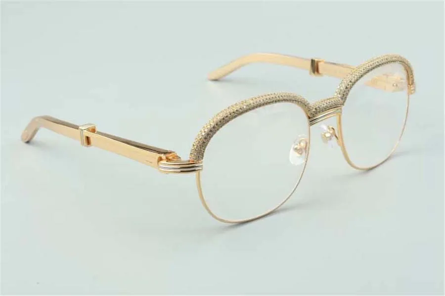 20 -verkündigte Tempel aus Edelstahl von Top-Qualität mit Brillen High-End-Diamanten Augenbrauenrahmen 1116728-A Größe 60-18-140mm272s