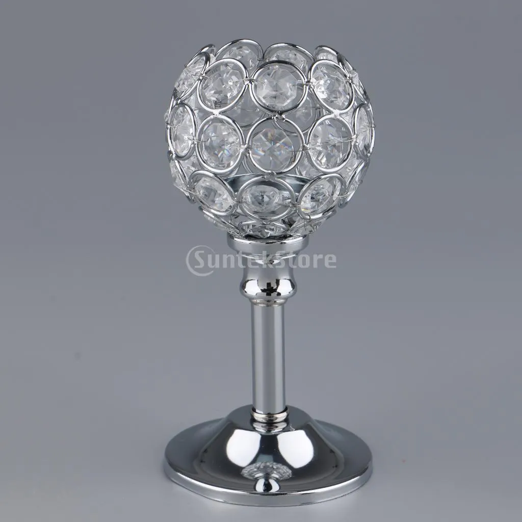 CRYSTAL Metal CANDLE HOLDER CANDLESTICK WEDDING HOLIDAYS CHRISTMAS EVENTS TABLETOP DECOR ORNAMENT