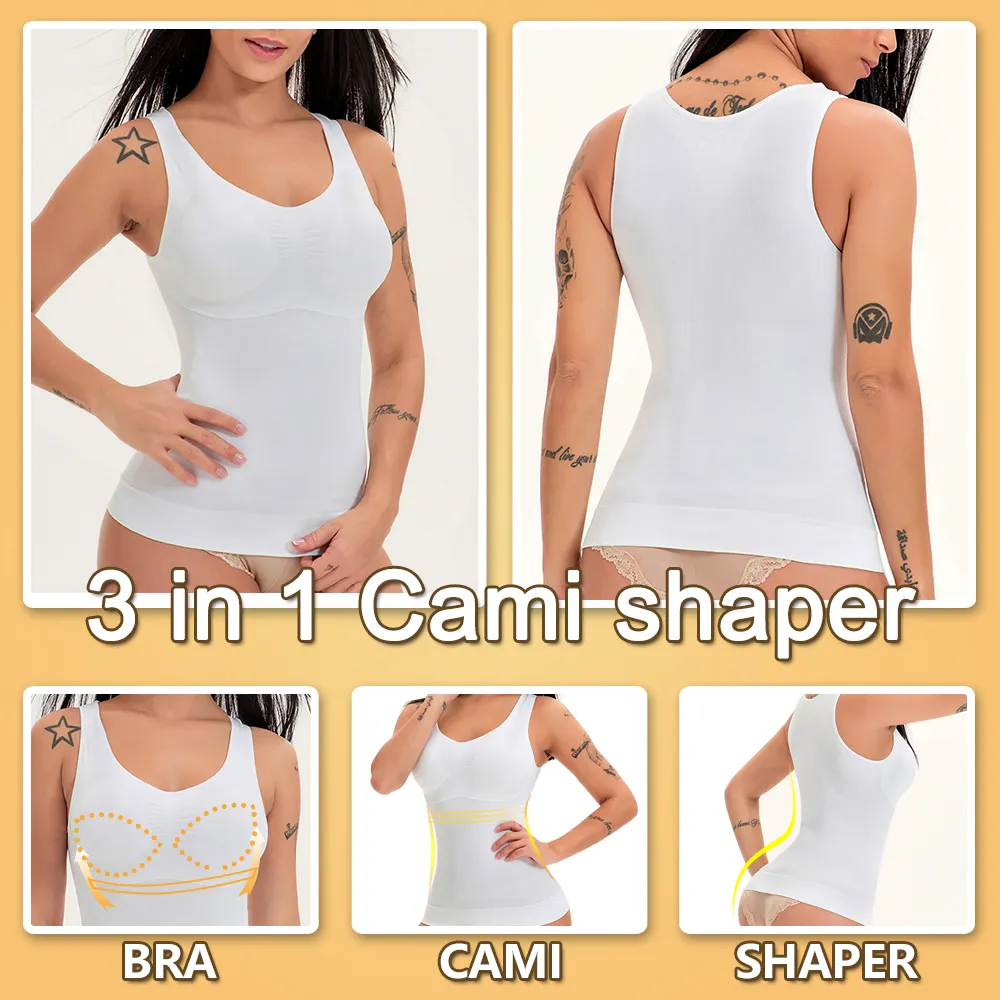 Dropshipping Zayıflama Shaper Up Asansör Artı Boyutu Sutyen Tank Üst Kadın Vücut Çıkarılabilir İç İnce Yelek Korse Shapewear 201222