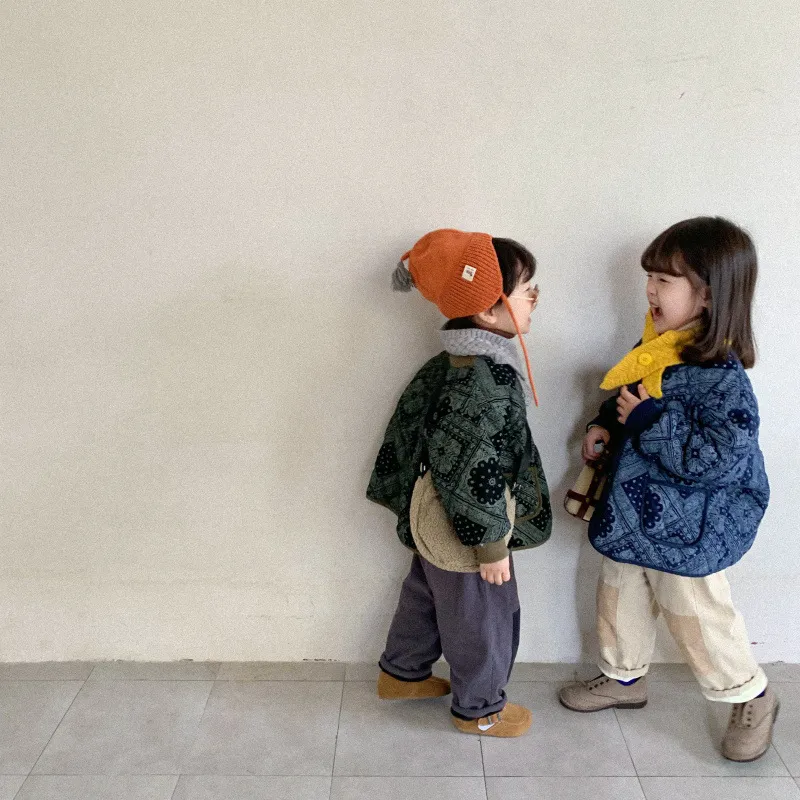 Giacche sciolte trapuntate floreali in stile coreano ragazzi e ragazze invernali moda 1-6 anni cappotti larghi oversize bambini 201126