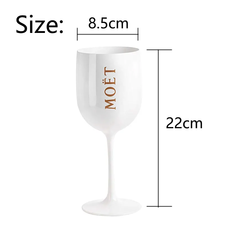 Moet Chandon Ice Ice Imperial White Acrílico Goblet Glass Classic Wine Glasses para Home Bar Party Copo Presente de Natal Champagne Glass LJ2184144