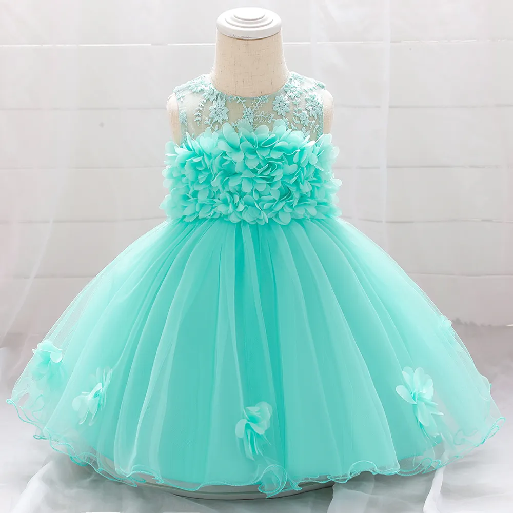 Toddler Infant Princess Dresses For 1 Year Birthday Newborn Girl Summer Baby Baptism Dress LJ2012214845067