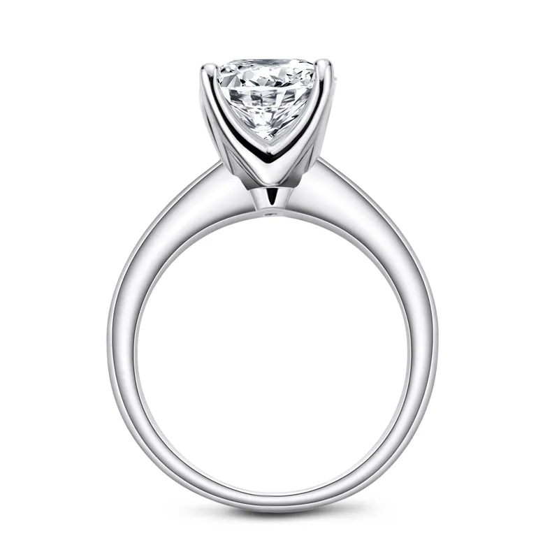 AINUOSHI 925 Sterling Silber 3 Karat Princess Cut Verlobungsring für Frauen Sona Simuliert Diamant Jahrestag Solitärring Y1124