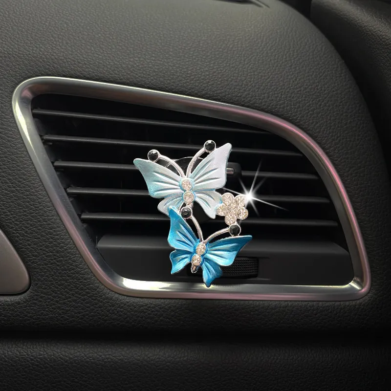 Bilparfymluft Freshener Butterfly Ornaments Car-Styling Luftkonditionering Outlet Clip Fragrance Auto Interior Tillbehör