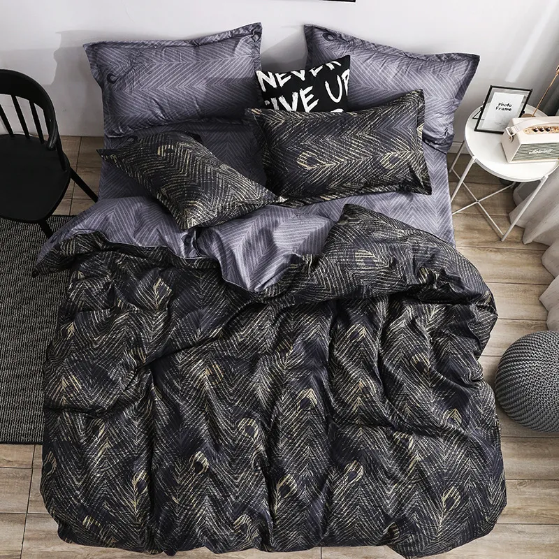 新しい到着寝具セット大理石の幾何学羽毛布団カバー枕カバーキルトカバー二辺ベッドライニングベッドクロスLJ21662107