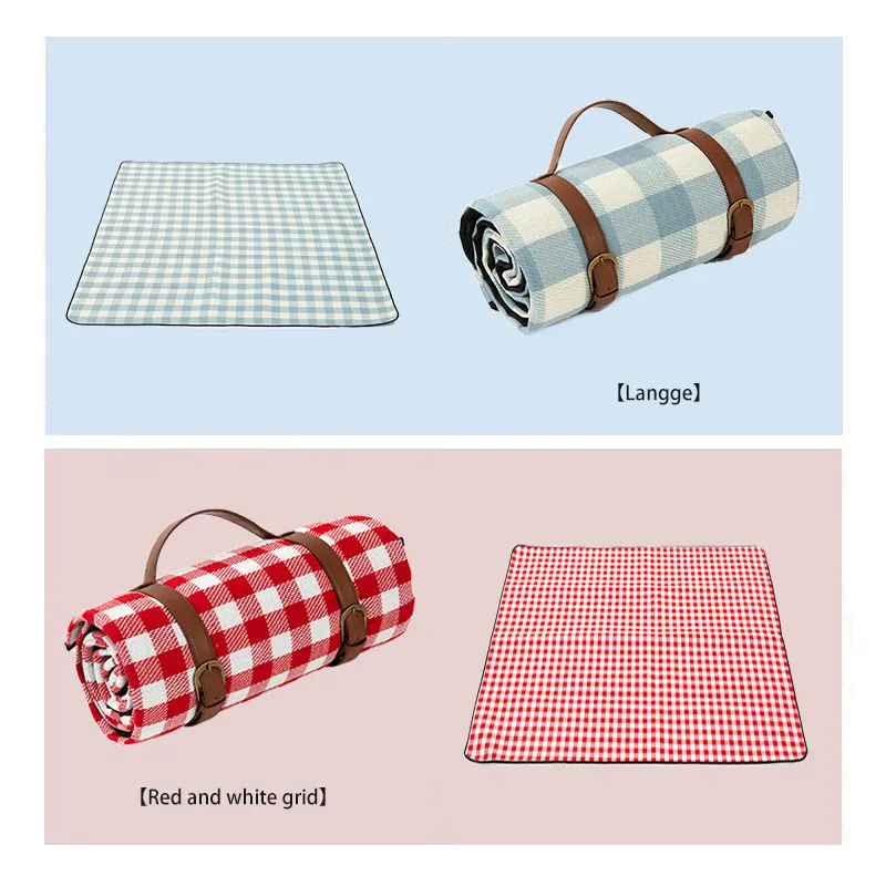 Thicken Lederen Plaid Picknick Mat Opvouwbare Camping Waterdichte Vochtbestendige Outdoor Hiking Beach Deken 220216