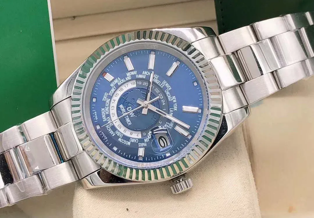 42 mm W pełni automatyczne mechaniczne lustro zegarków mechanicznych można niezależnie regulować Watch Watch Stal nierdzewny
