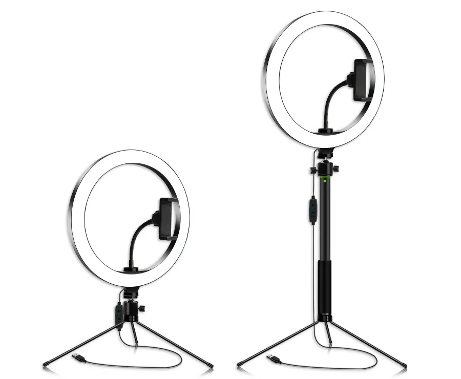LED Selfie Ring Light 26cm Ringlight with Stand for Makeup Photo Studio Photographic Lighting Lamp for Live Stream Video on Tikt