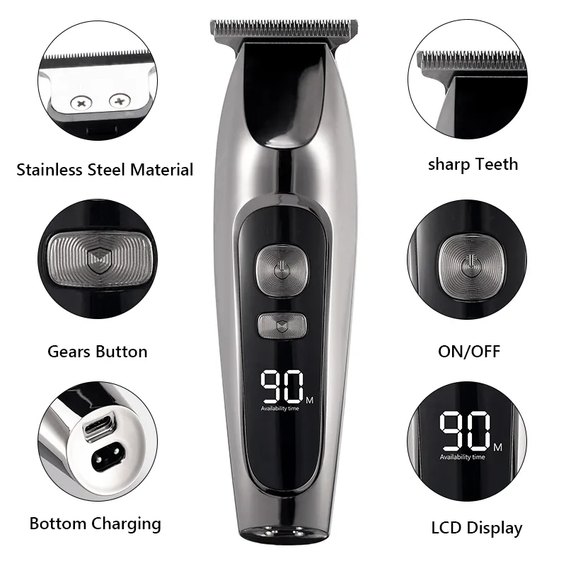 Barber Shop Hair Clipper Professional Trimmer For Men Beard Electric Cutter Cutting Machine cut Cordless Corded 220216