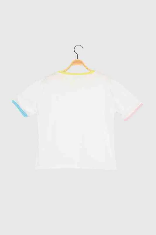 Trendyol Color Piping Basic T-shirt tricoté TWOSS21TS0840 G220228