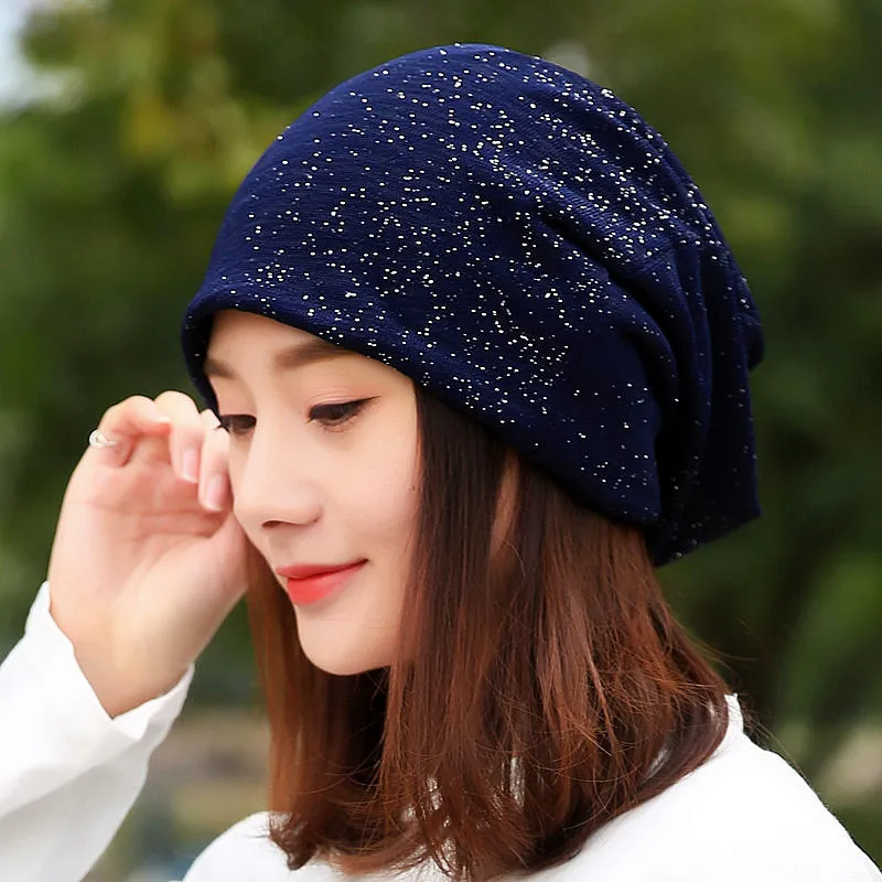 Marque Femmes Paillettes Design Automne Hiver Chapeaux Pour Dames Mince Fille Chapeau Bonnets Tricotés Skullies Chapeau Casquette Femme Solide Couleur Gorro Y201024