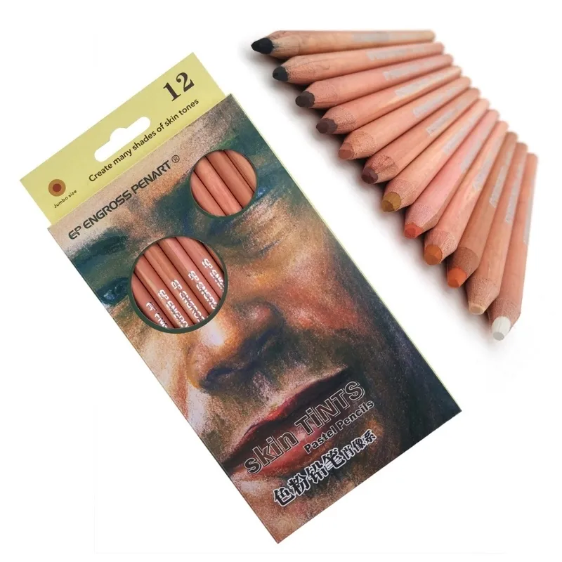 crayons pastel doux professionnels bois peau teinte pastel crayon de couleur 201102