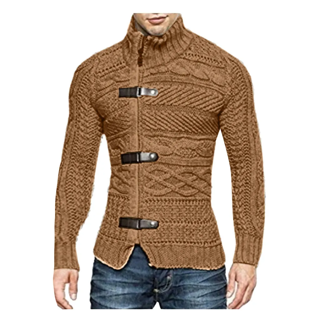 2020 ultimo disegno degli uomini alla moda di inverno casuale del collare del basamento sottile maglione lavorato a maglia giacca top camicetta X1217