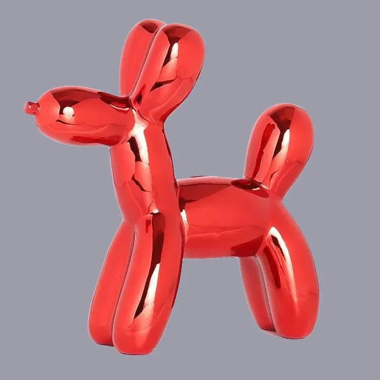 Ceramic Craft Animal Balloon Dog Piggy Bank Put A Nordic Home Decoration Put on A Gold Silver Balloon Plating Modern Home Ornament243t
