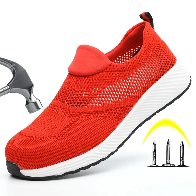 Scarpe da lavoro in mesh traspirante Stivali da uomo Sicurezza PunctureProof Sneakers da lavoro Scarpe antinfortunistiche Calzature da lavoro leggere Punta in acciaio Y200915