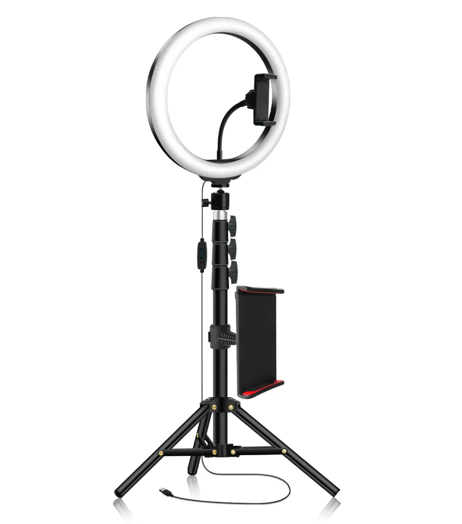 LED Ring Light Photo Studio Éclairage photographique Mobile Circle Lamp Selfie Ring Light avec support pour Tik Tok YouTube Video Makeup Ringlight