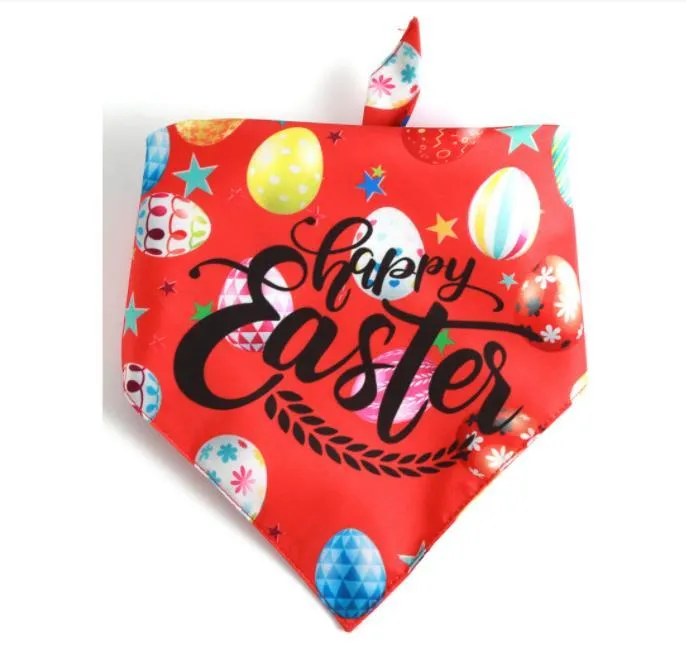 Easter Dog Apparel Bandana Medium Large Dogs Triangle Bibs with Easter-Eggs and Rabbit Star Printing Easter-Dog Kerchief