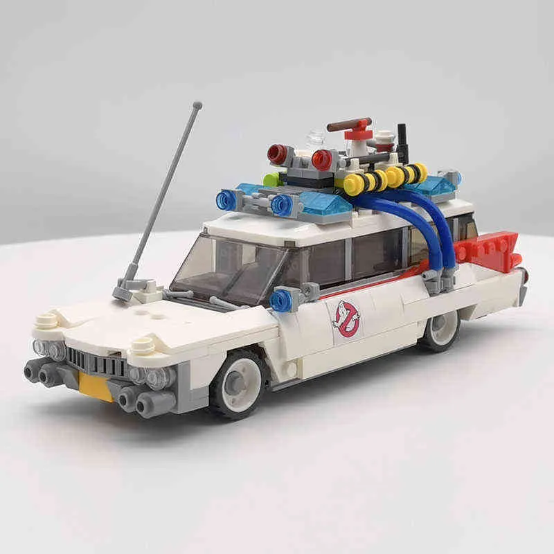 Technical Cars City Ghostbusters Ecto-1 Model Building Blocks MOC Movie Vehicle Bricks DIY Education Toys For Children AA220303