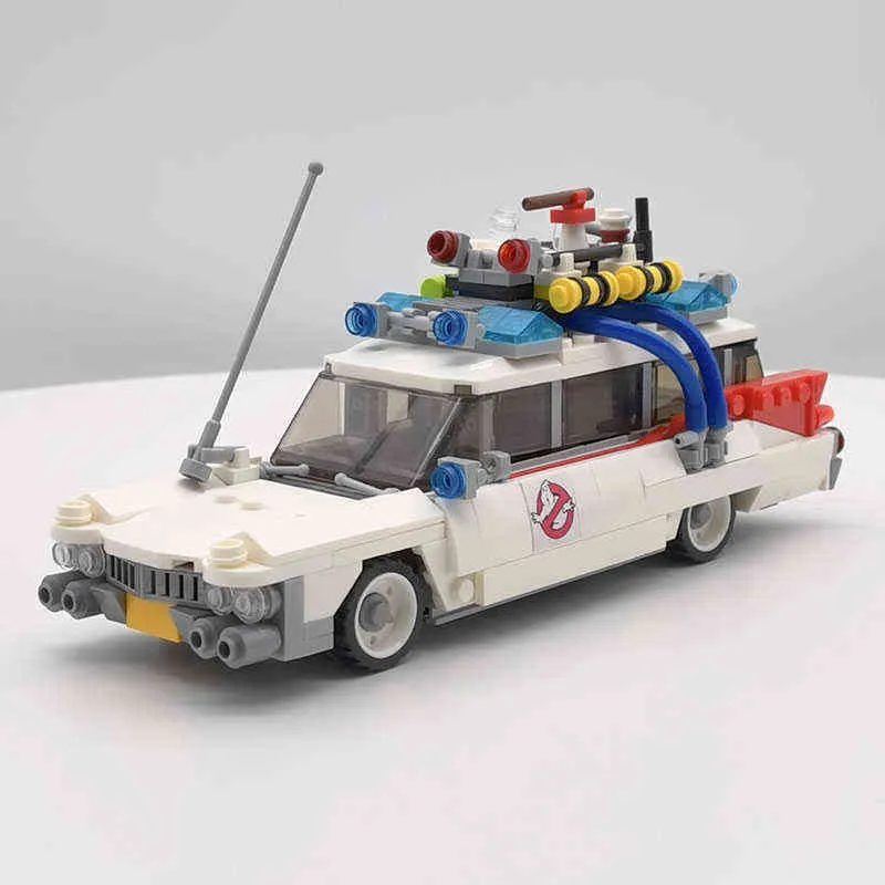 Teknik Arabalar Şehir Ghostbusters ECTO-1 Model Yapı Taşları MOC Film Araç Tuğla DIY Eğitim Oyuncaklar Çocuklar için AA220303