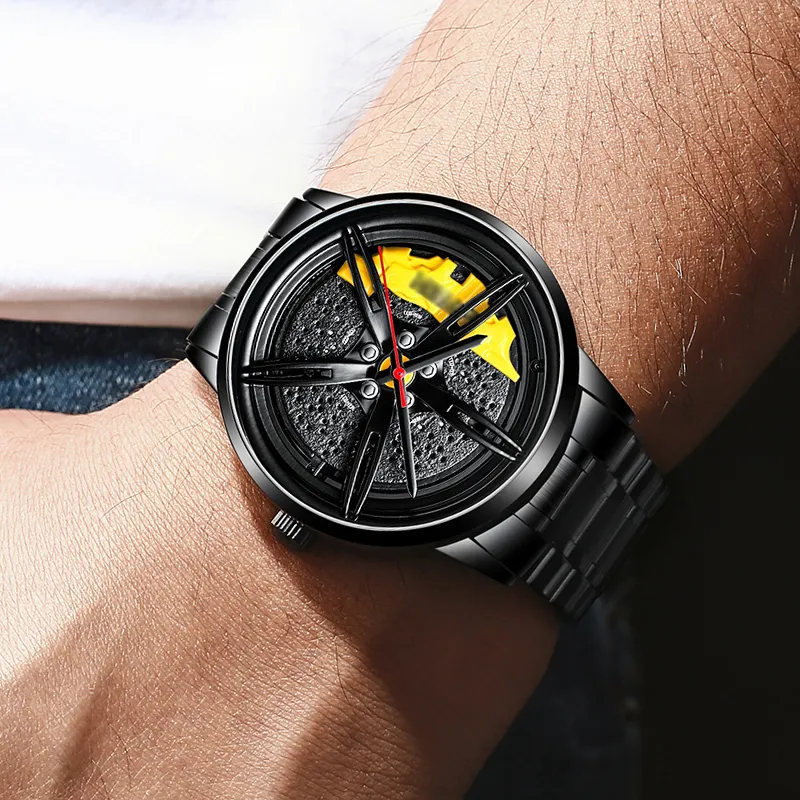 2020 Nektom Men Watch Sports Car Watch Rim Design Design Car Waterproof Watches ze zegarek zegarowy ze stali nierdzewnej