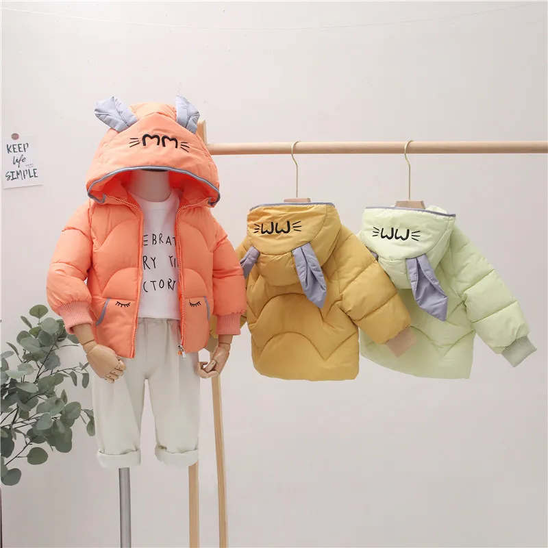 HYLKIDHUOSE Baby Mädchen Jungen Mäntel 2020 Winter Kinder Gepolsterte Jacke Cartoon Outdoor Warme Mit Kapuze Infant Kinder Schnee Oberbekleidung LJ201017