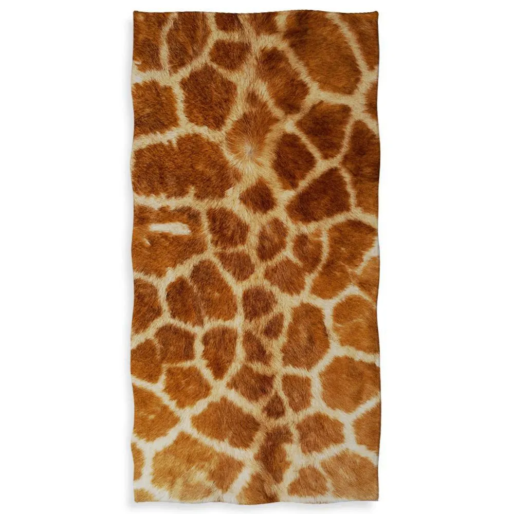 HUGSIDEA imprimé léopard zèbre python tigre girafe fourrure animale plage microfibre bain séchage rapide main visage serviette couverture 201217252j