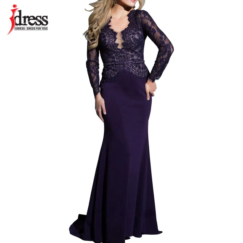 IDress New Sexy Lace Vintage Mermaid Elegant Long Maxi Dress Formal Party Women Gown Special Occasion Dresses 2018 Vestido Longo (7)