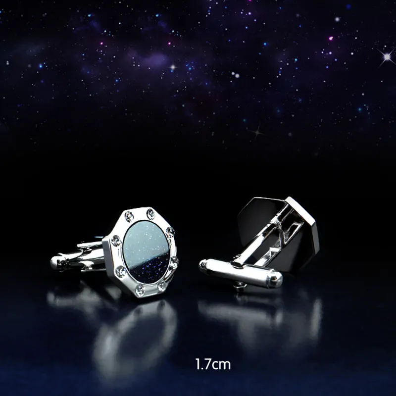 Men's cufflinks new exquisite starry sky stone inlaid crystal cufflinks shirt cufflinks decorative buttons charm men gift jew254F