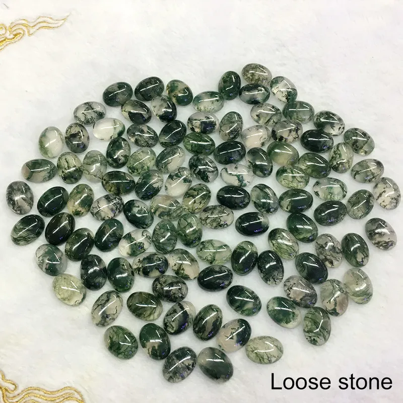 Lamoon Natural Green Moss Agate Pierścień Dla Kobiet Vintage Gemstone Pierścionki 925 Sterling Silver Pozłacane Akcesoria Biżuteria RI007 220216