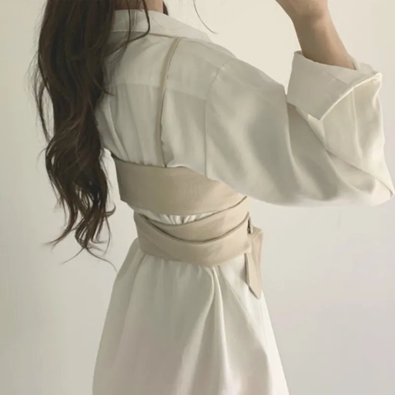 Robe Femmes Automne Nouveau Style Coréen À Manches Longues Deux Pièces À La Mode Élégant Irrégulier Mince Femme Féminine Dames Mini Robes Chaudes Y0118