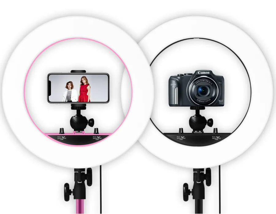 Nuovo anello luminoso rosa selfie con luce anulare a LED con supporto dimmerabile continuo illuminazione fotografica trucco video T Photo