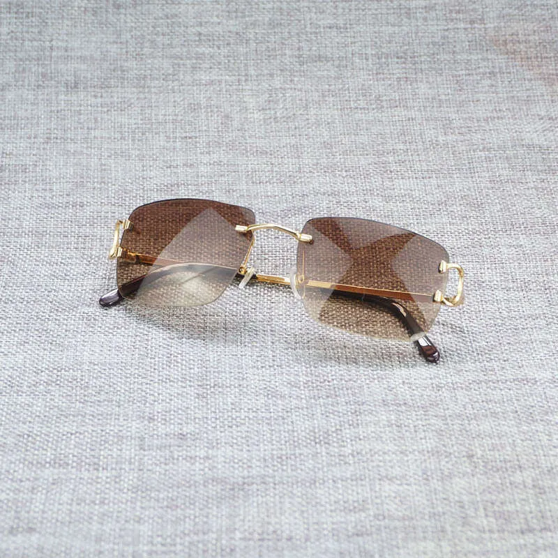 Lunettes de soleil Vintage fil sans monture lunettes femmes pour été luxe lunettes hommes lunettes cadre 7985066