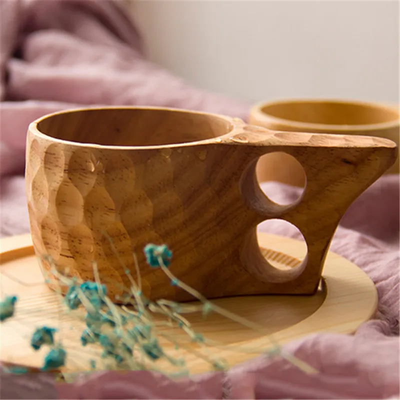 Nuovo cinese portatile legno tazza di caffè gomma legno tè latte tazze acqua potabile tazze bicchieri fatti a mano succo di limone tazza da tè regalo T200216