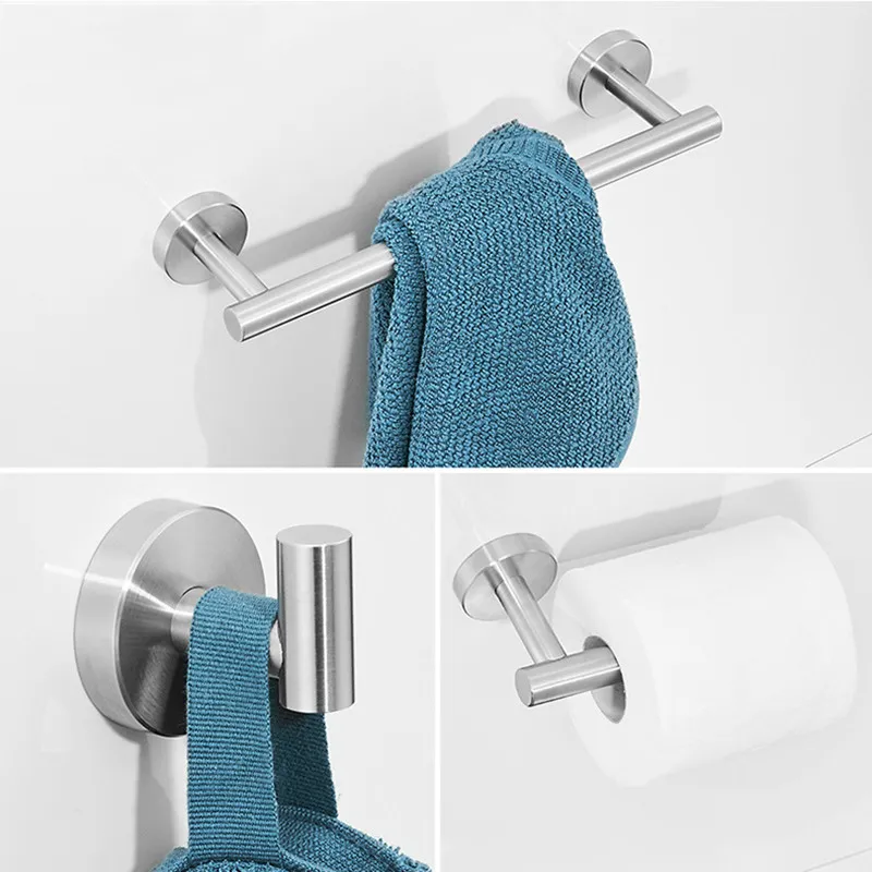 SUS304 noir salle de bain fournitures de toilette ensemble de matériel porte-serviettes porte-papier hygiénique porte-serviette crochet en acier inoxydable or accessoires