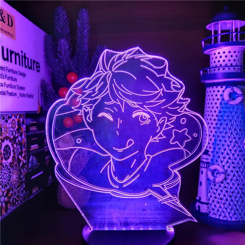 Haikyuu iwa-chan oikawa led 3d illusion légers de nuit lampe 7 chantant couleur lampara pour Noël cadeau240x