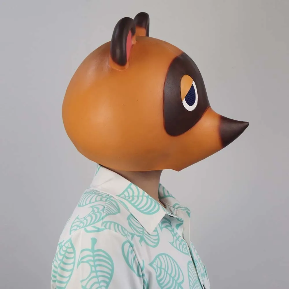 Animal Crossing Tom Nook Maschera Cosplay Cute Leopard Cat Maschere in lattice Casco Halloween Carnevale Masquerade Party Costume Puntelli T200502627