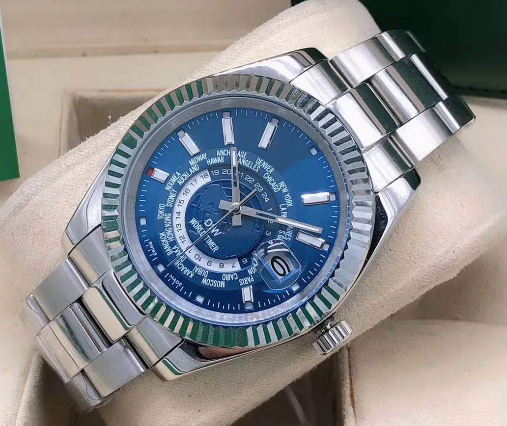 42 mm W pełni automatyczne mechaniczne lustro zegarków mechanicznych można niezależnie regulować Watch Watch Stal nierdzewny