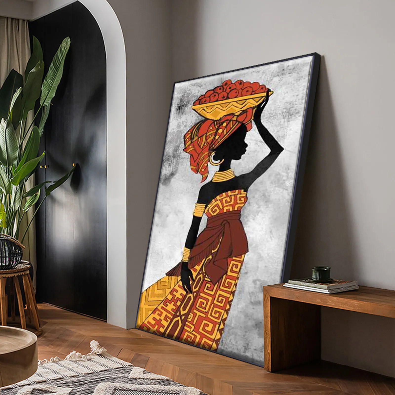 Modern African Tribal Art Canvas Painting Black Woman Dancing Poster and Print Abstract Wall Art Pictures For Living Room Decor